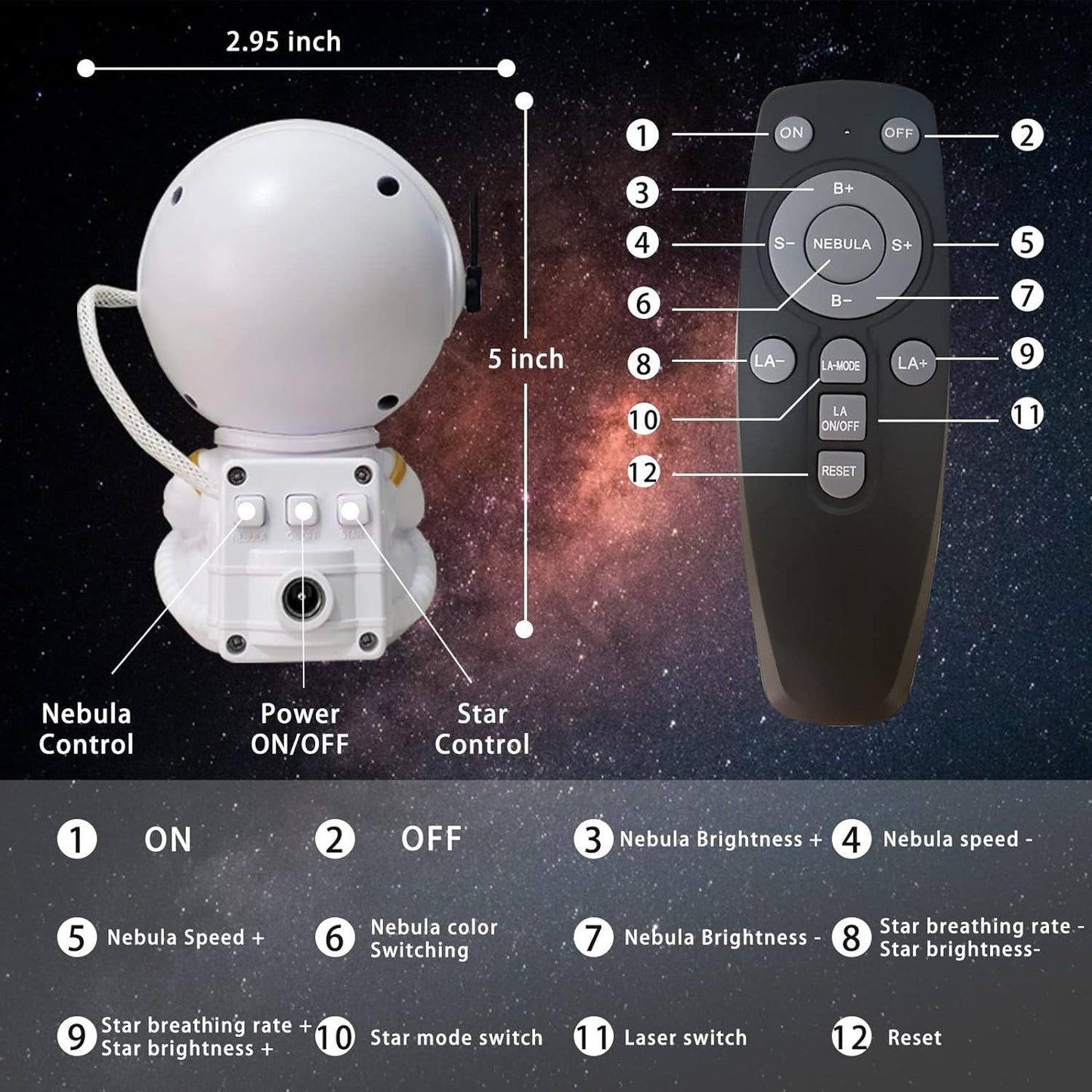 Astronaut  Projector Star Projector Galaxy Night Light